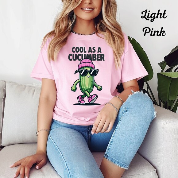 Gildan Tops - Womans T Shirt Cool As A Cucumber Graphic Shirt Funny Top